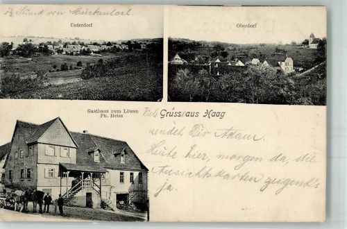 Haag 1907 Gasthaus zum Löwen Unterdorf Oberdorf