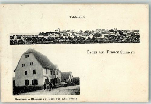 Frauenzimmern 1914 Gasthaus-Bäckerei zur Rose