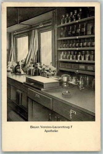 Bayr. Vereins Lazarettzug F Rotes Kreuz Apotheke WK I