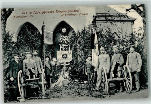 Freyung 1914 WK I Erinnerung an die im Krieg gefallenen Soldaten Allerheiligen 1914 Soldaten Kanonen