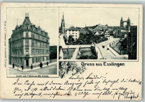 Esslingen Gasthaus zum Falken Neckarbrücke Frauenkirche
