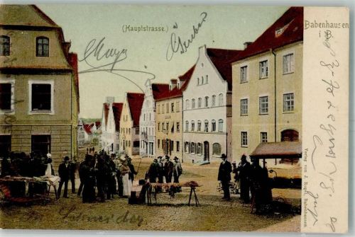 Babenhausen 1910 Hauptstraße Marktszene