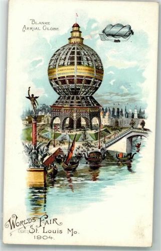 St. Louis 1904 Ausstellung Worlds Fair Blanke Aerial Globe