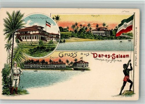 1900 Gruss aus Haus 1 und 2 und Haus 5 Lithographie