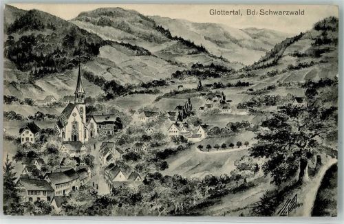 Glottertal 1916 Aussichtsbank Wanderweg