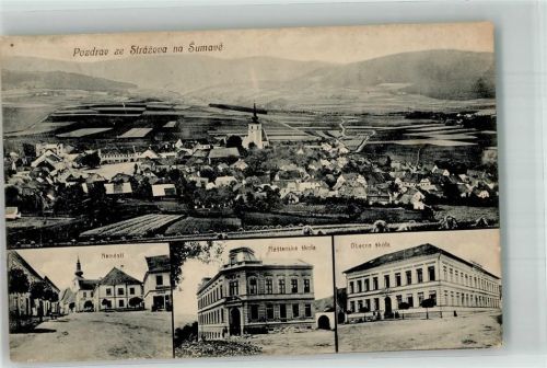 Strazov 1916 Marktplatz Schule