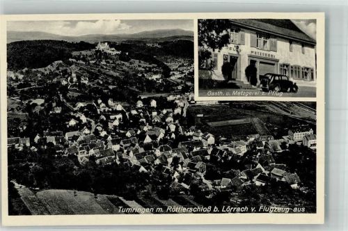 Tumringen Fliegeraufnahme Gasthaus-Metzgerei zum Pflug