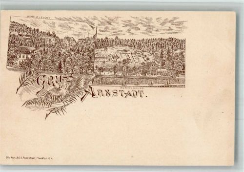 Arnstadt Vorläufer Druck um 1880 - 1889 Hohe Bleiche Hopfengrund