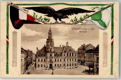 Crimmitschau Rathaus Adler Fahnen