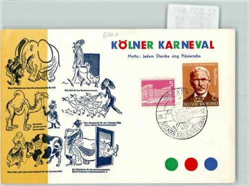 Köln, unsortiert 1960 Sonderstempel Kölner Karneval