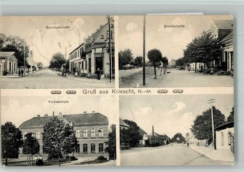 Kriescht 1923 Bahnhofstrasse Bruchstrasse Volksschule