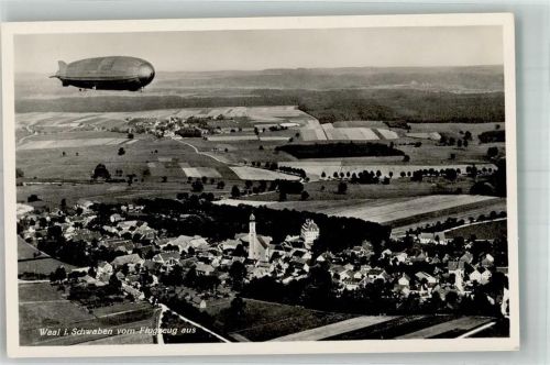 Waal Fliegeraufnahme Zeppelin-Luftschiff über Waal