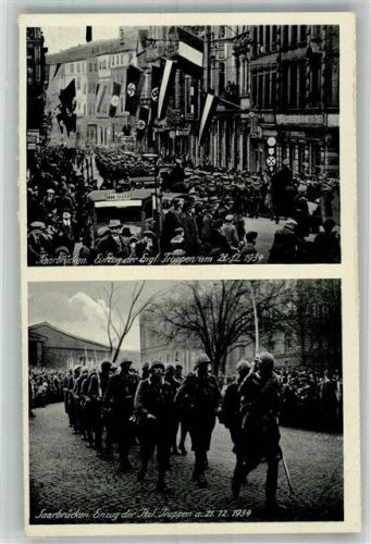 Saarbrücken Einzug der Italienischen Truppen 1934 und englischen Truppen