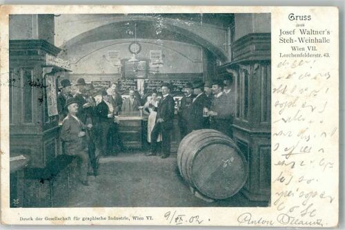Wien 1902 Josef Waltner`s Steh-Gasthaus Lerchenfelderstraße