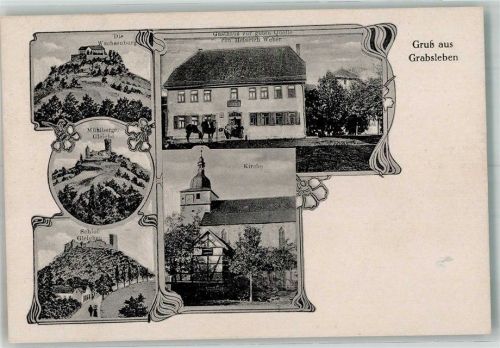 Grabsleben 1925 Mühlberger-Gleiche Schloss Gleichen Gasthaus zur guten Quelle Die Wachsenburg