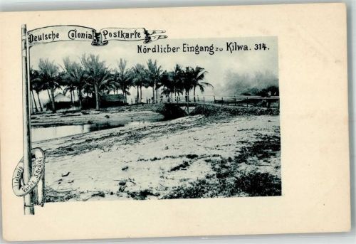 1900 - 1906 Deutsche Colonial Postkarte Eingang zu Kilwa Kisiwani Tansania