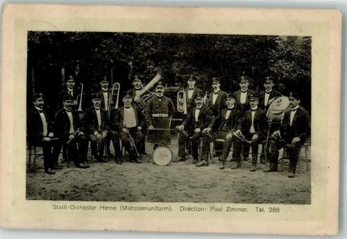 Herne 1913 Stadt-Ochester Matrosenuniform Direktion Paul Zimmer