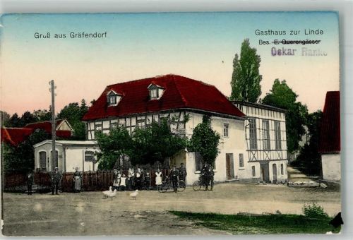 Gräfendorf Gasthaus zur Linde Enten Radfahrer