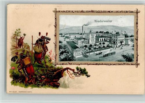 79379 W7840 Niederweiler , Markgräflerl BOAKC Brauerei Prägedruck Maikäfer Eisenbahn