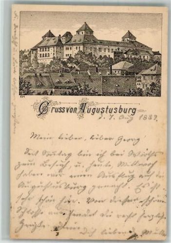 Augustusburg 1889 Lithographie