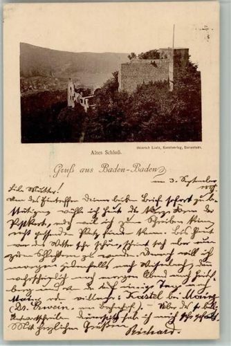 Baden-Baden 1889 Altes Schloss