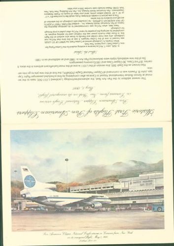 Caracas 1980 Pan American Clipper National Eagle Lockheed L1011-500 Destination Caracas - New York Historic First Flight Klappkarte 17,5 x 12,5 (25) cm