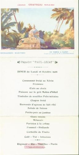 Kandy Messageries Maritimes Paquebot Paul-Lecat