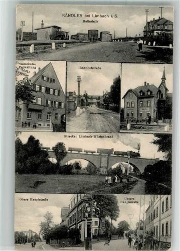 Kändler 1917 Haltestelle Bahnhofstraße Obere- u. Untere Hauptstraße Eisenbahn