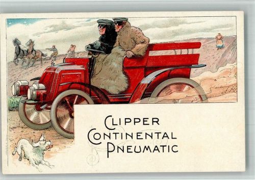 1899 Clipper Pneumatic Automobilisten Lithographie