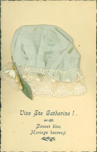 Hut zu Ste Catherine aus echtem Stoff mit echter Spitze