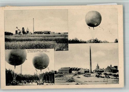 Weißig 1910 Luftschiffaufstiegplatz Chemische Fabrik Heyden
