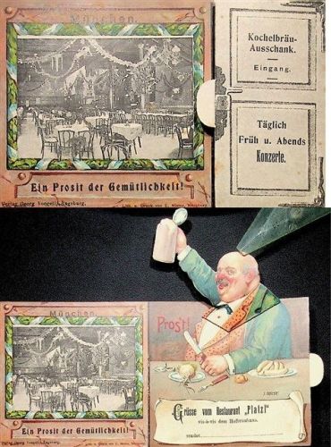 München Kochelbräu Ausschank Restaurant Platzl Mechanik Klappkarte