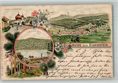 Eisensteinhöhle 1895 Kirche Teufels See