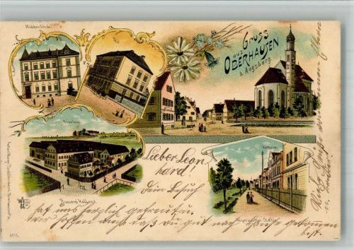 Oberhausen Lithographie Mädchenschule Brauerei Holland Post Verlag Ottmar Zieher-München