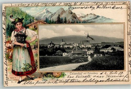 Teisendorf 1903 Teisenberg Bauernmädchen Almhütte Serie V Nr. 19