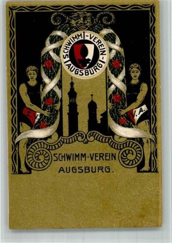 Augsburg Lithographie Schwimm-Verein Wappen