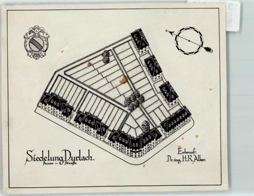 Durlach Siedelung Auer Straße Entwurf Architektur H.R. Alker