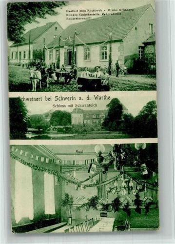 Schwerin a. Warthe Schweinert Gasthaus zum Rothirsch Schloss Soldatenbrief