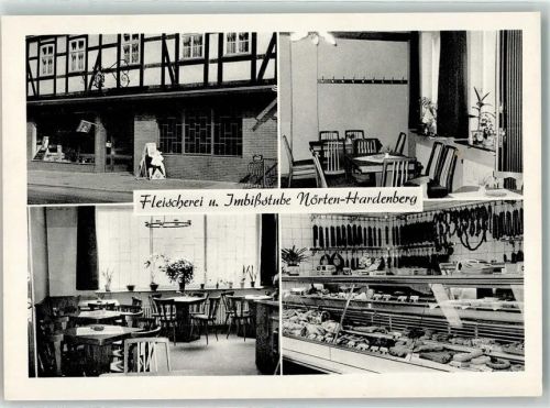 Nörten-Hardenberg Fleischerei-Imbißstube Gastraum Fleischtheke Werbereiter