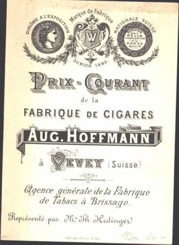 Vevey Aug. Hoffmann Fabrique de Cigares