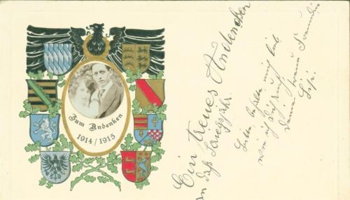 1914 - 1915 Echtes Foto eingeklebt über Rückseite