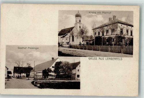 Lengenfeld 1920 Gasthaus Preisinger Kirche St. Nikolaus Pfarrhof