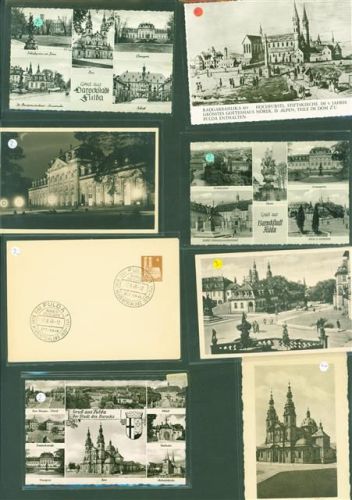 Fulda Lot mit 12 AK und 1 Sonderstempel Punkte auf den Plastikhüllen