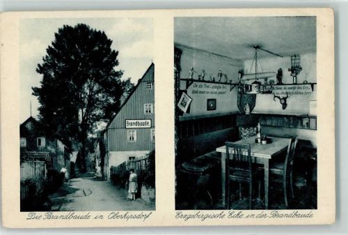 Kipsdorf Brandbaude Erzgebirgische Ecke Frau Figuren Geweih Zeitung
