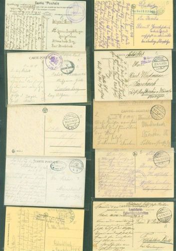 Lot mit 20 AK Besetzung Belgien WK I Feldpoststempel