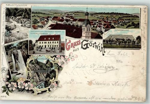Görwihl Gasthaus zum Deutschen Kaiser Höllbach Hoher Fall Teufelsküche Schwarzwaldhaus
