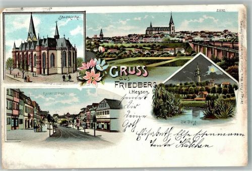 Friedberg 1902 Kaiserstraße Die Burg Stadtkirche
