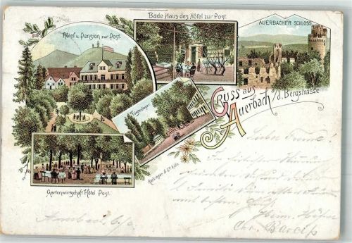 Auerbach 1897 Hotel Pension zur Post Schloss Hotel Post Bade Haus