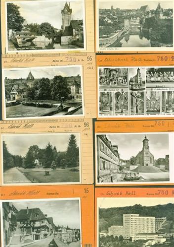 Schwäbisch Hall Lot mit 30 AK Musterkarten Original aus Metzarchiv Bestellvorgänge und Auflagenzahlen