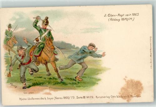 1900 Histor. Uniformen des bayer. Heeres 1800/73 Serie III Nr. 72 Verlag Weihrauch AK